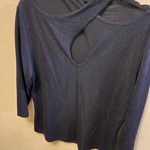 Elegant Black & Silver Mettalic Women's Top